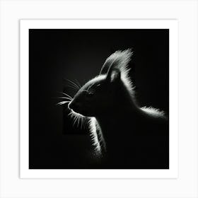 Black And White Portrait Of A Squirrel 1 Art Print