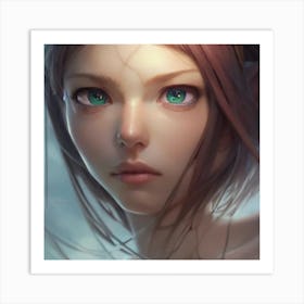 Elven Girl Hyper-Realistic Anime Portraits 1 Art Print