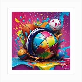 Colorful Sports Ball Art Print