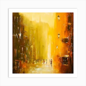 People Walking In The City Art Print