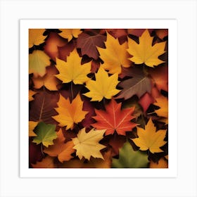 Autumn's Symphony of Leaves 2 Art Print