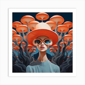 Woman In A Hat 3 Art Print