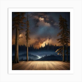 Forest At Night Art Print