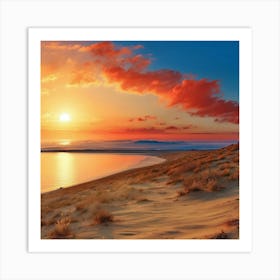 Sunset Over The Sea Art Print