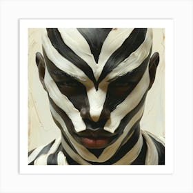 Man With Zebra Stripes Art Print