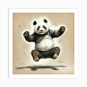 Panda Jumping Art Print