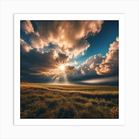 Sunrise Over A Field 3 Art Print