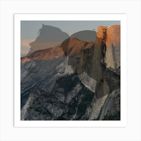 Silhouette Of Yosemite Art Print