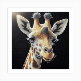 Spotlight Symphony: A Mesmerizing Giraffe Mosaic Art Print