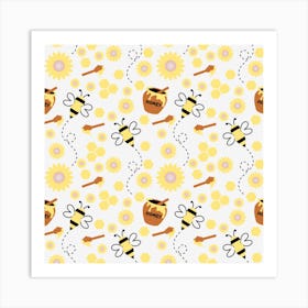 Bees And Honey Art Print