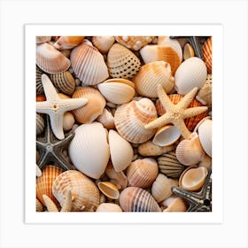 Sea Shells Background 3 Art Print