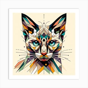 Geometric Art Cat 2 Art Print