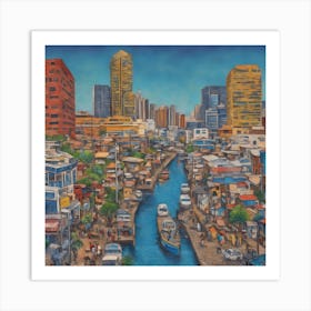 Philippines Cityscape Abstract Art Print