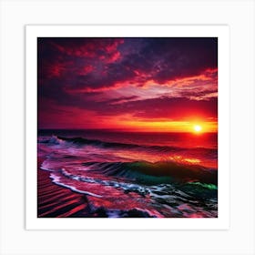 Sunset At The Beach 290 Art Print