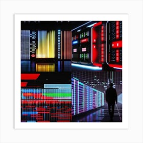 Man In A Futuristic Environment Art Print