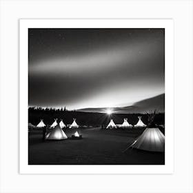 Teepees At Night 9 Art Print