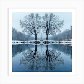 Reflection Of Trees Art Print