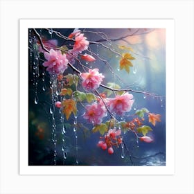 Raindrops On Flowers 1 Art Print