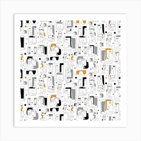 Pattern Of People Art Print