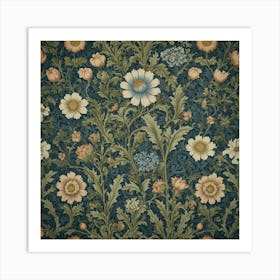 William Morris style Wallpaper Art Print