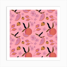 Pink Citrus Golden Berries Art Print