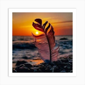 Sunset Feather 1 Art Print