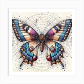 Victorian Diagram Butterfly Illustration IV Art Print