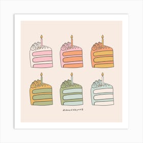 Rainbow Slices Of Cake Art Print