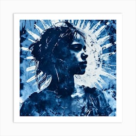 Girl In Blue Art Print