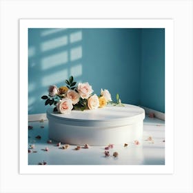 White Box With Flowers 1 Art Print