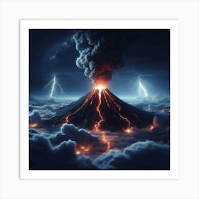 Volcano In The Clouds Art Print