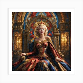 Marilyn Monroe as a queen Art Print