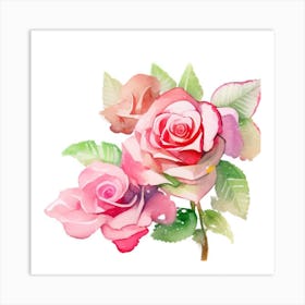 Watercolor Roses8 Art Print