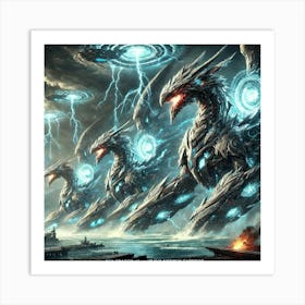 Sky Dragon Heavy Kaiju Carriers Energy Shields Art Print