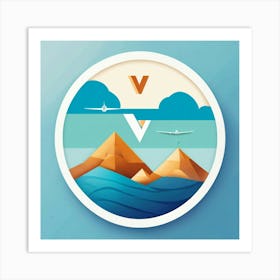 A Plain Icon That Resembles The Idea Of Traveling Art Print