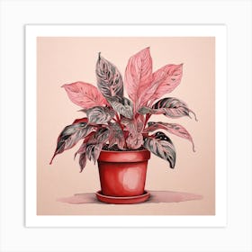 Red Plant Art Print