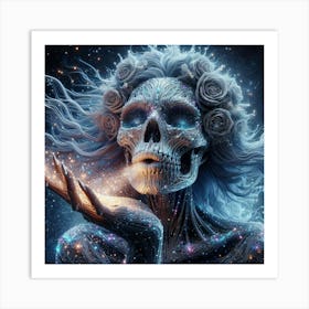 Skeleton Kiss Halloween Art Print