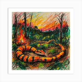 Snake In The Forest 1 Art Print