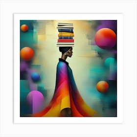 Poised Intellectualism in Vibrant Art Art Print