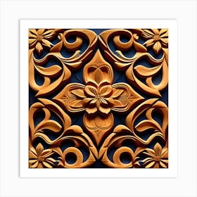 Carved Wood Panel 3 Art Print