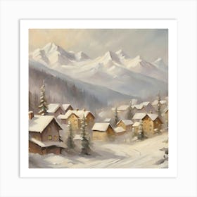 Winter Village 5 Art Print