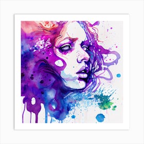 Watercolor Of A Woman Art Print