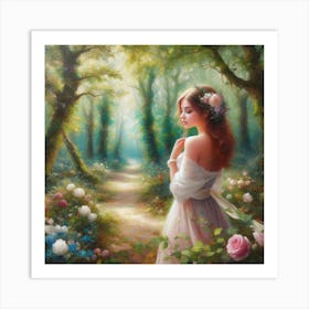 Girl In The Forest84 Art Print