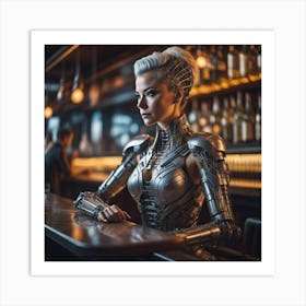 Robot Girl Created by using Imagine AI Art Art Print