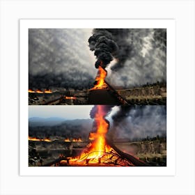 Smoky Fire Art Print