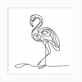 One line, Flamingo, Picasso style 2 Art Print