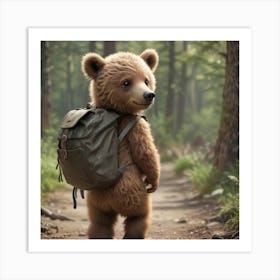 Bear Says Goodbye Art Print