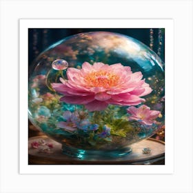 Flower In A Glass Ball Art Print