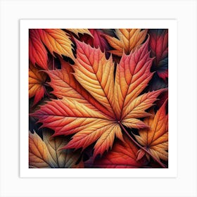 Autumn Leaves Wallpaper Art Print