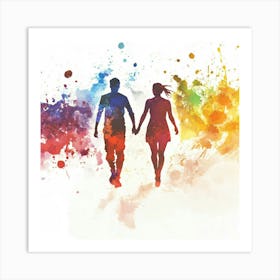 Couple Holding Hands 1 Art Print